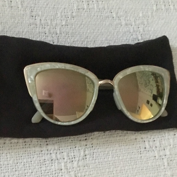 Quay Australia Cat-Eye Sunglasses - Gold and Silver - Picture 1 of 8